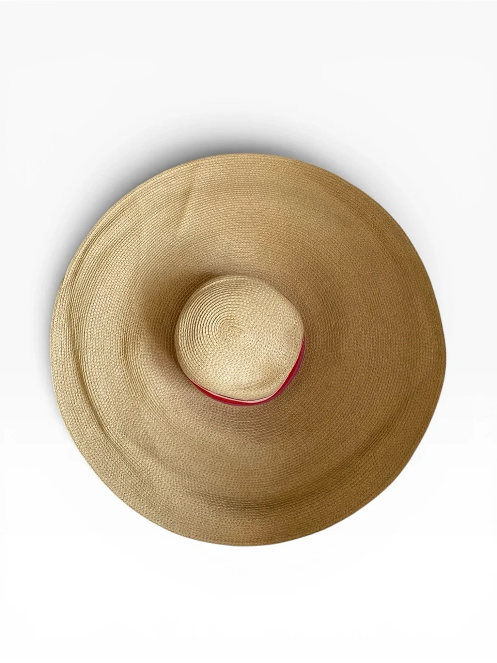 Trina Turk Oversized Straw Floppy Hat with Pink Band